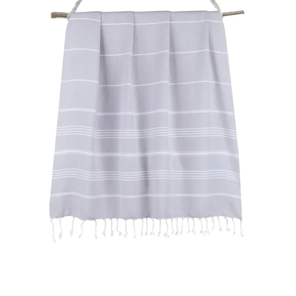Illustration numéro 2 du produit Fouta coton gris perle 100x200