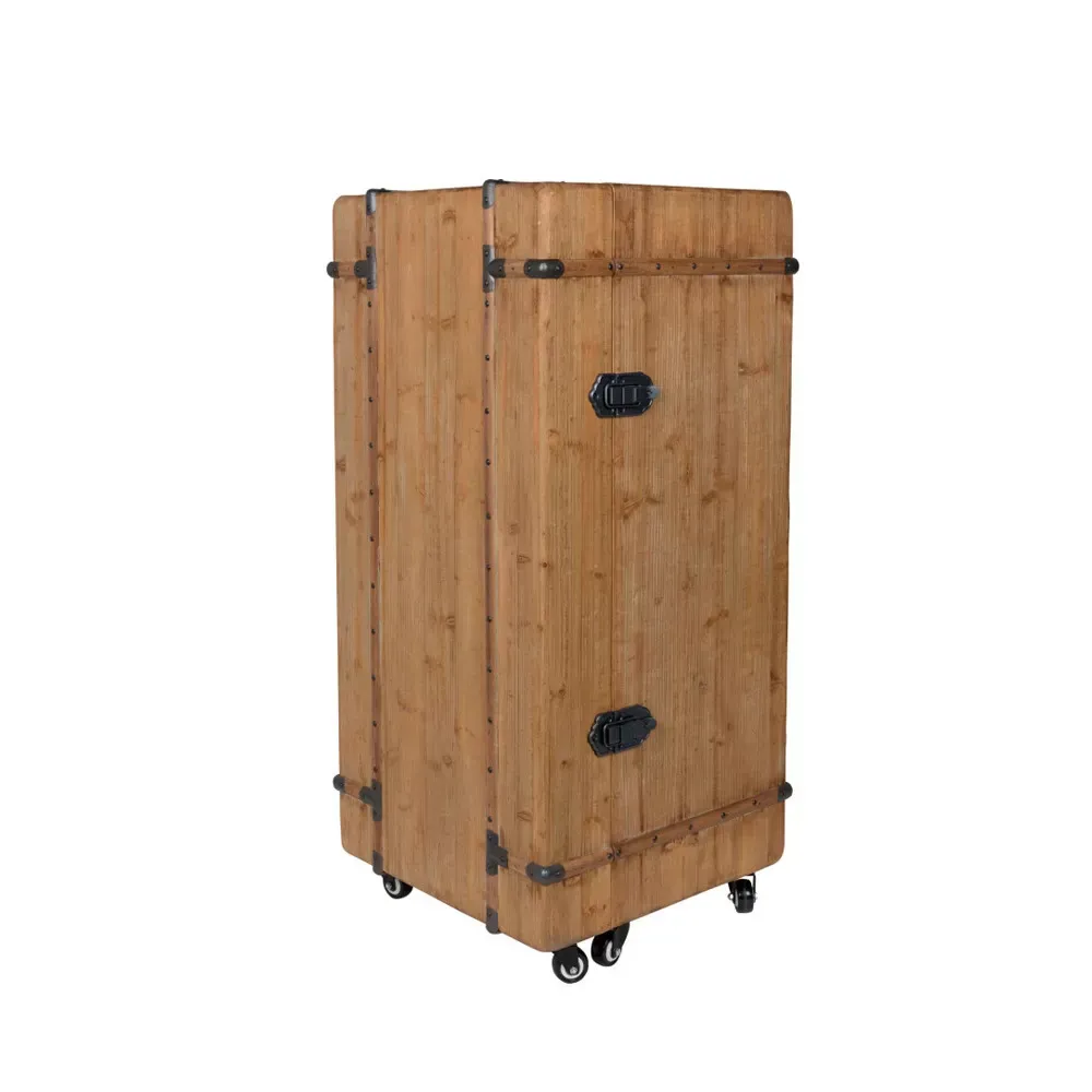 Illustration numéro 2 du produit Meuble Bar en bois massif sur roulettes