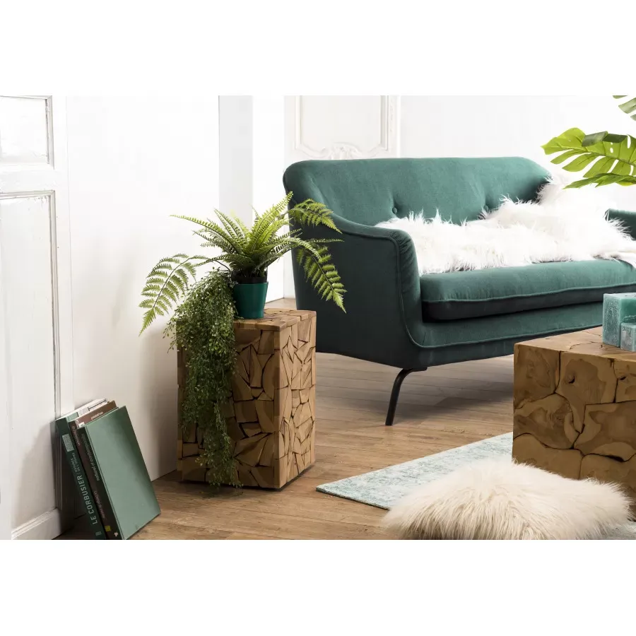 Illustration numéro 2 du produit Table d'appoint carrée mozaïc en teck L30