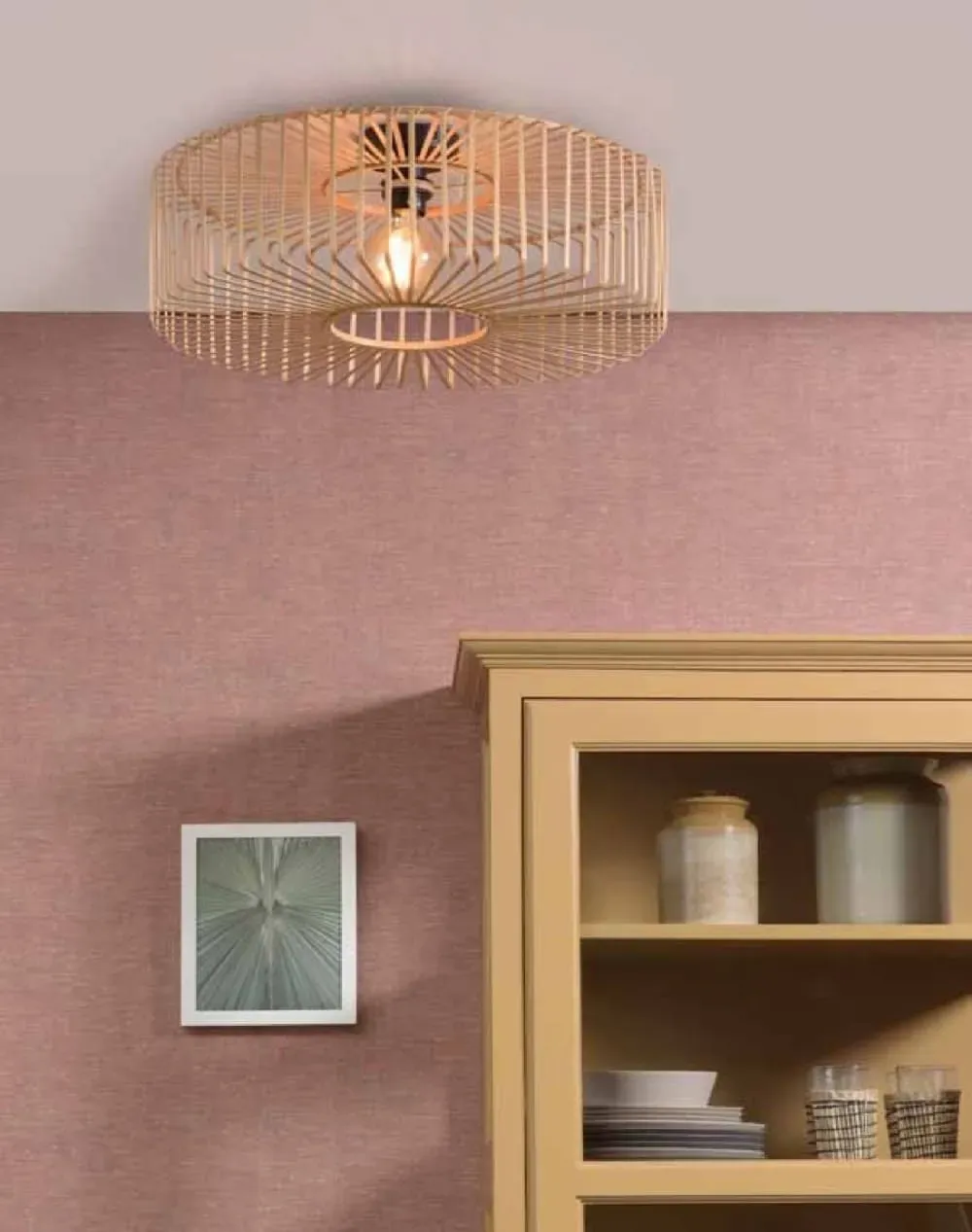 Illustration numéro 2 du produit Plafonnier en bambou naturel D60