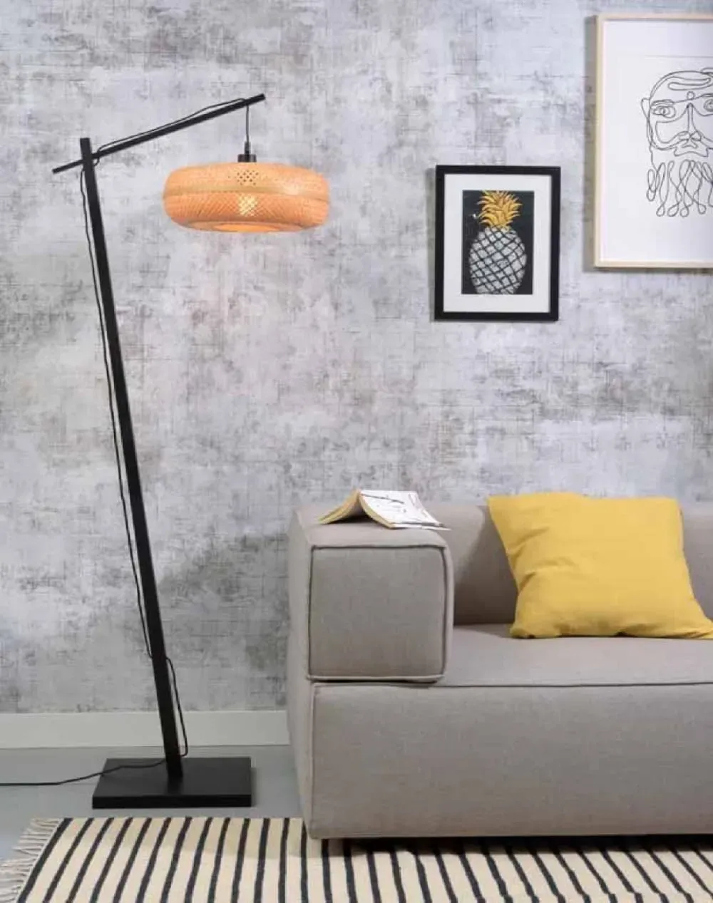 Illustration numéro 2 du produit Lampadaire bambou naturel H176cm