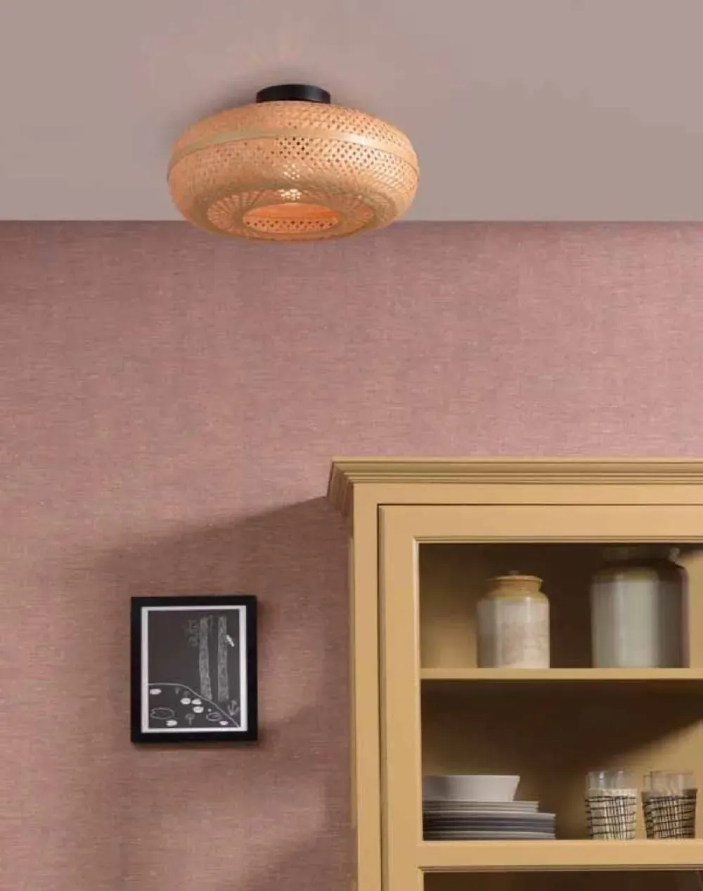 Illustration numéro 2 du produit Plafonnier en bambou naturel D40