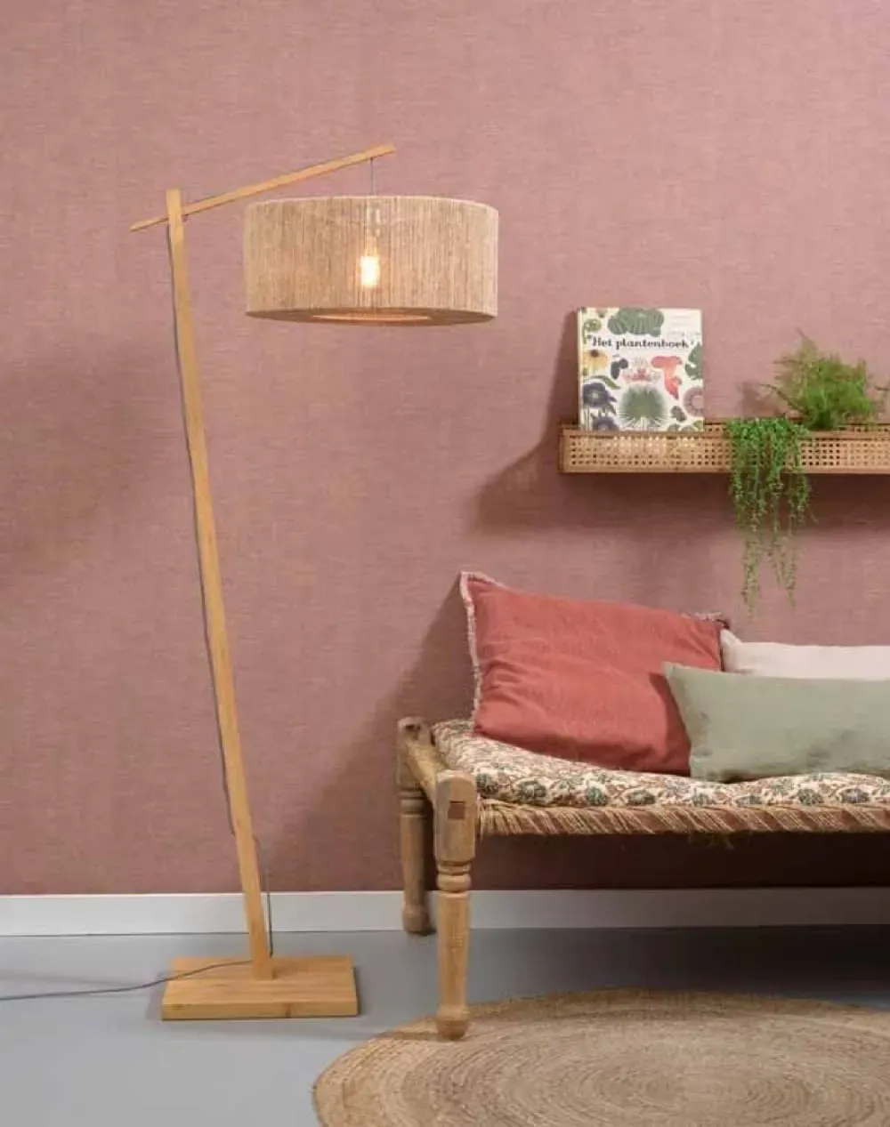 Illustration numéro 2 du produit Lampadaire bambou/jute H207cm