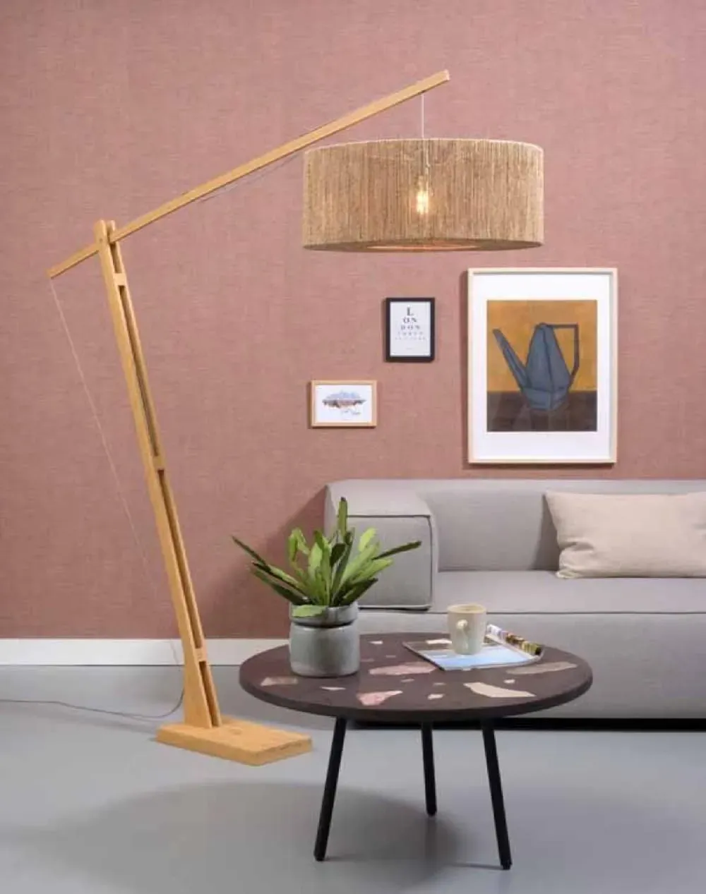 Illustration numéro 2 du produit Lampadaire bambou/jute H207cm