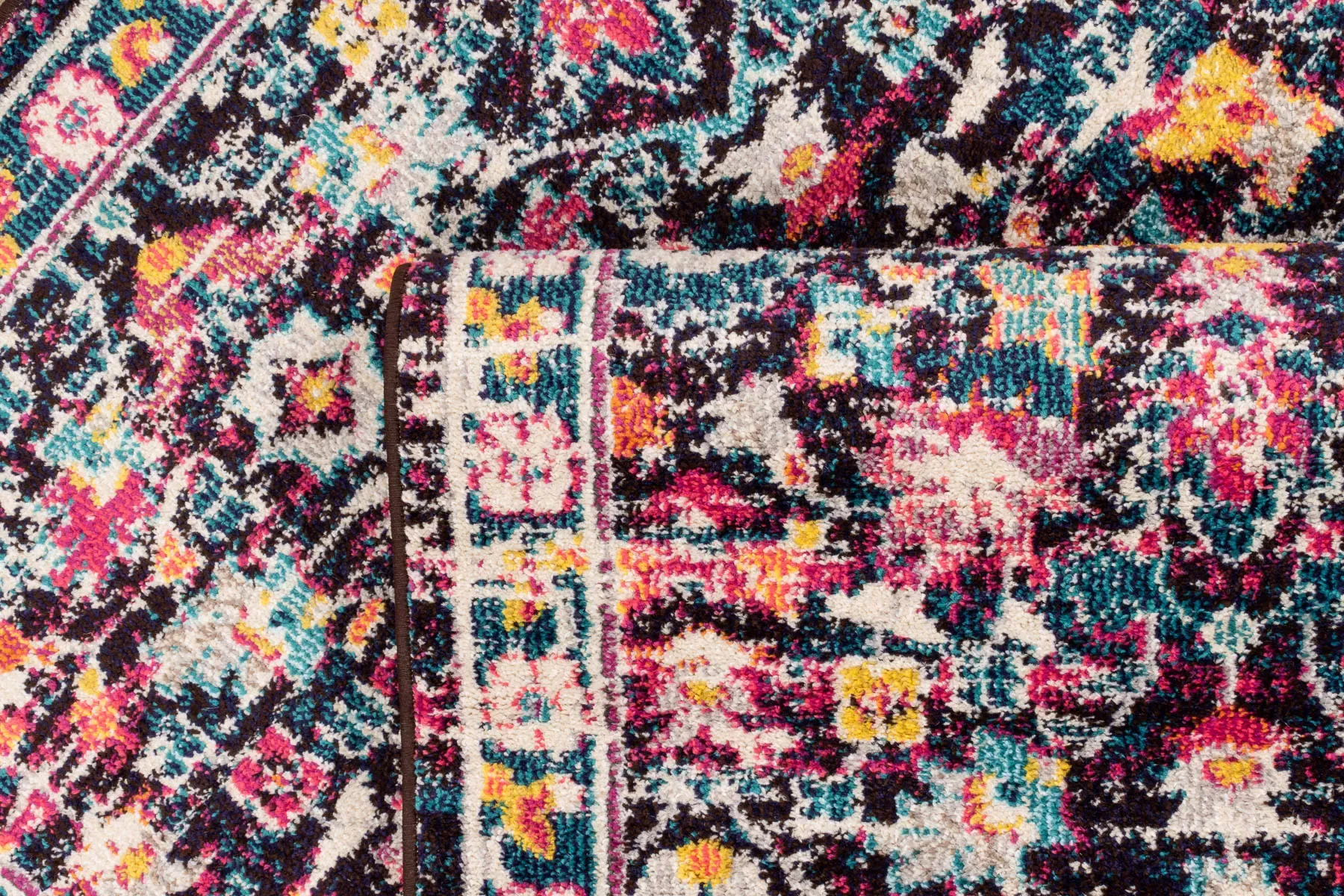 Illustration numéro 2 du produit Tapis salon vintage - poils court et doux bleu pétrole 120X170