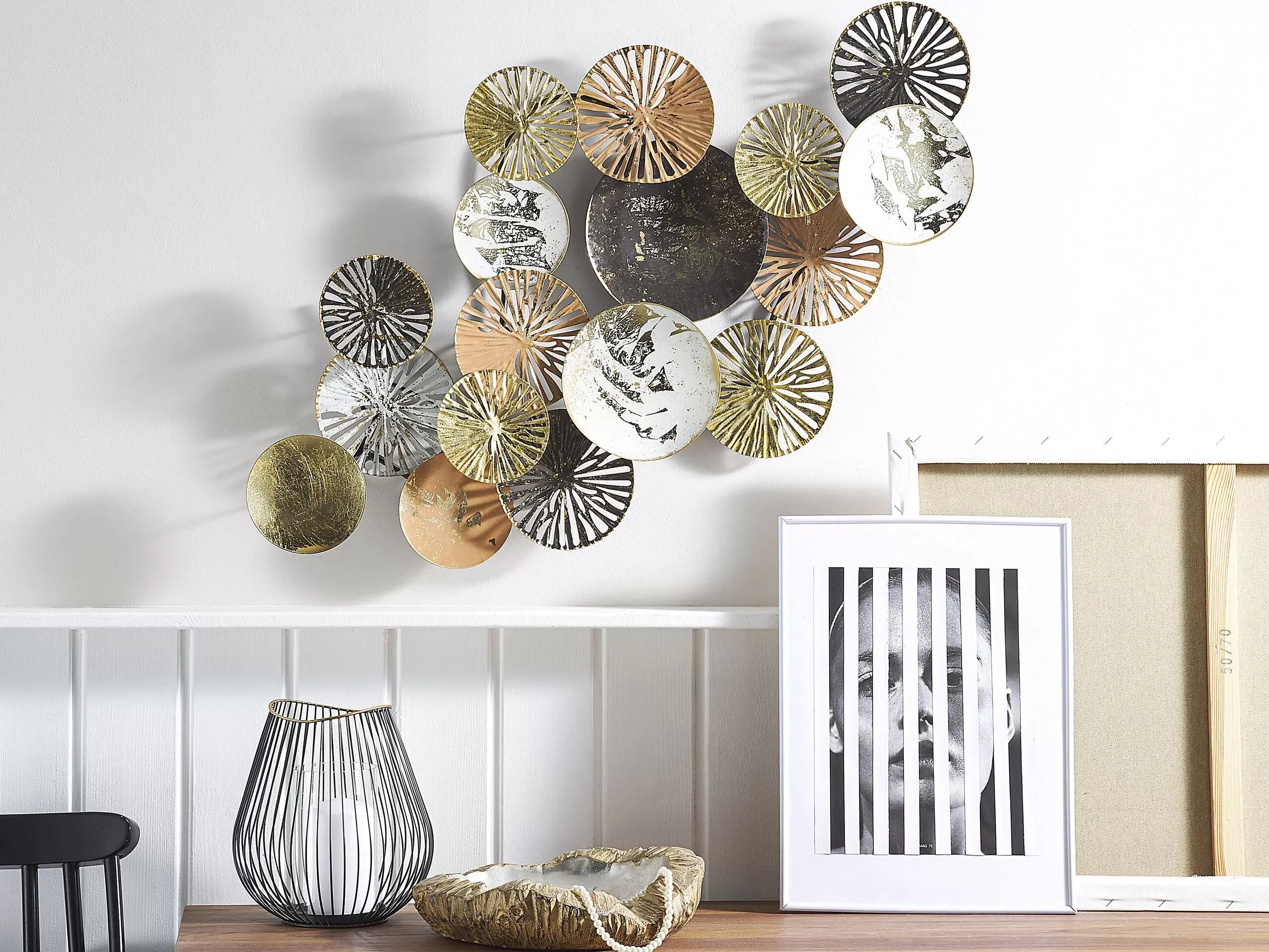 Illustration numéro 2 du produit Décoration murale métal 50 cm argenté