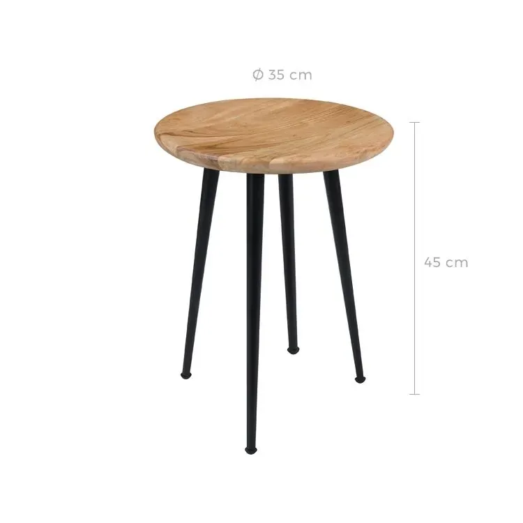 Illustration numéro 2 du produit Tabouret rond en bois d'acacia