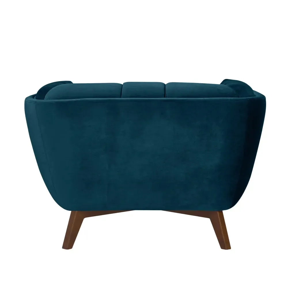 Illustration numéro 2 du produit Fauteuil en velours bleu foncé