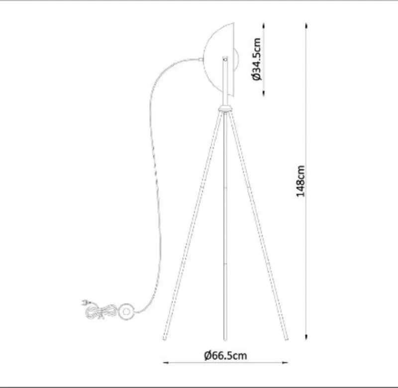 Illustration numéro 2 du produit Lampadaire Led métal noir/doré H148cm