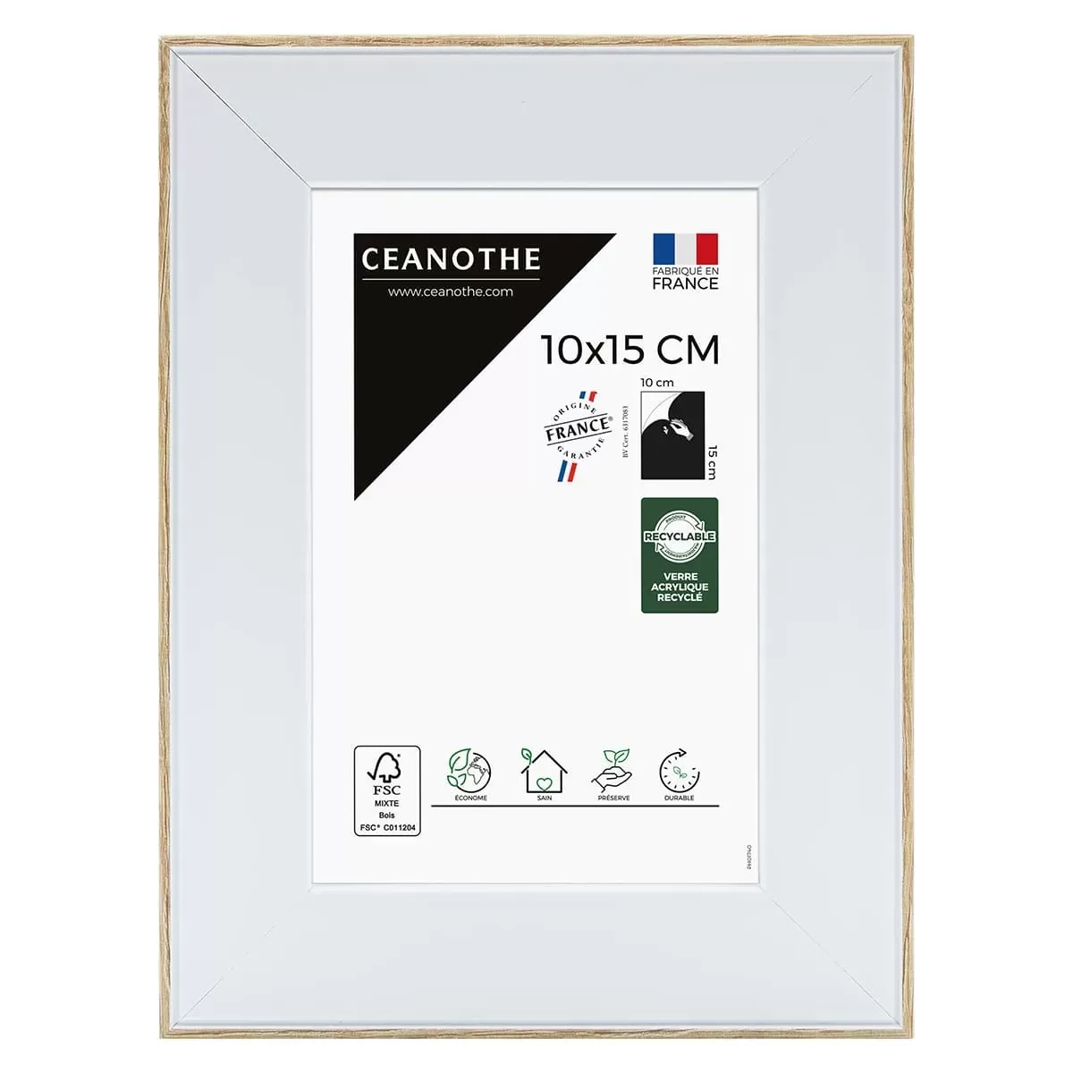 Illustration numéro 2 du produit Cadre photo brut 10x15 cm résine recyclée