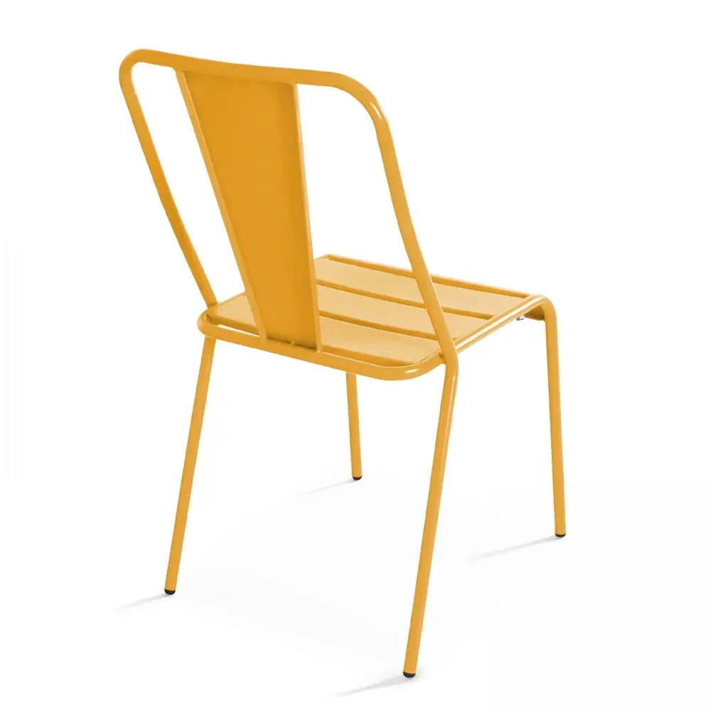 Illustration numéro 2 du produit Chaise de jardin bistrot en métal jaune