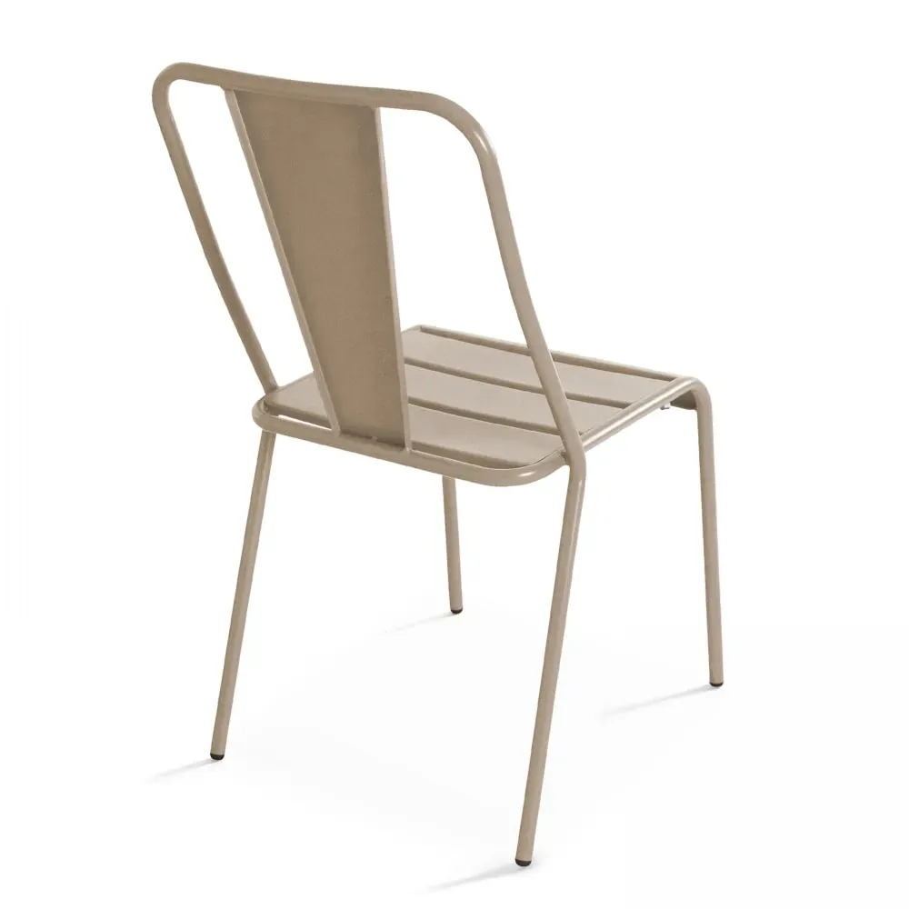 Illustration numéro 2 du produit Chaise de jardin bistrot en métal taupe