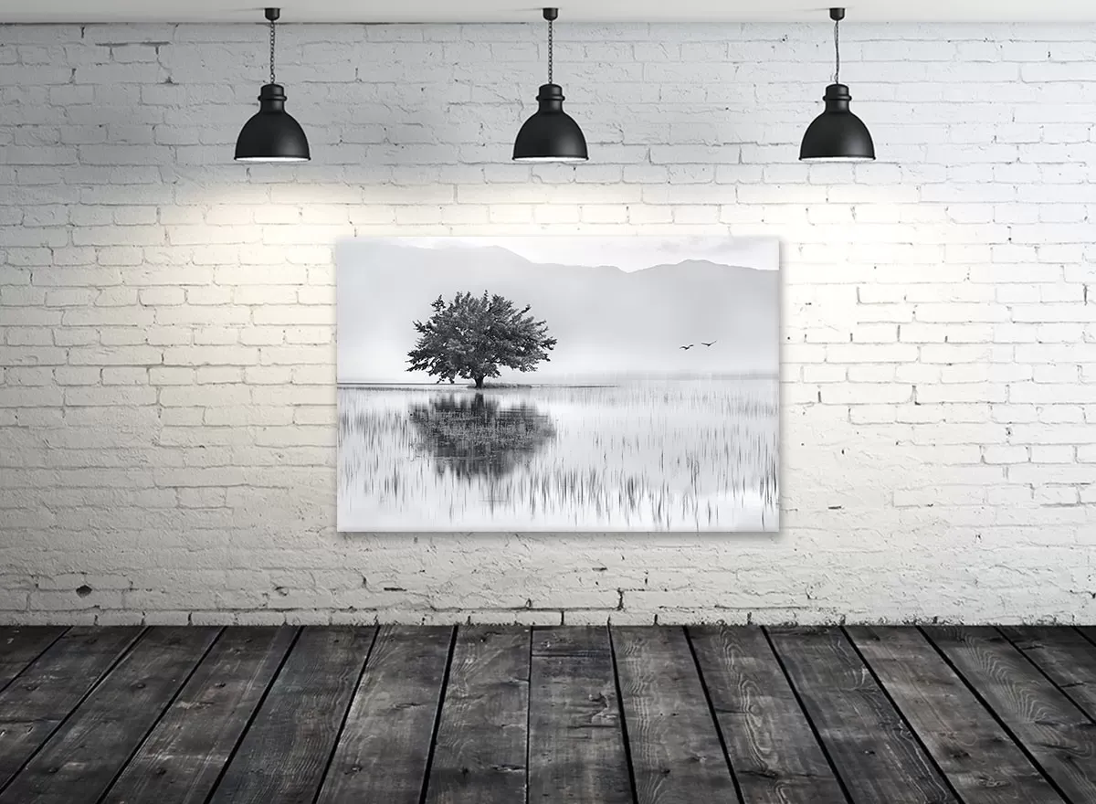 Illustration numéro 2 du produit Tableau nature reflets d'eau toile imprimée 120x80 cm