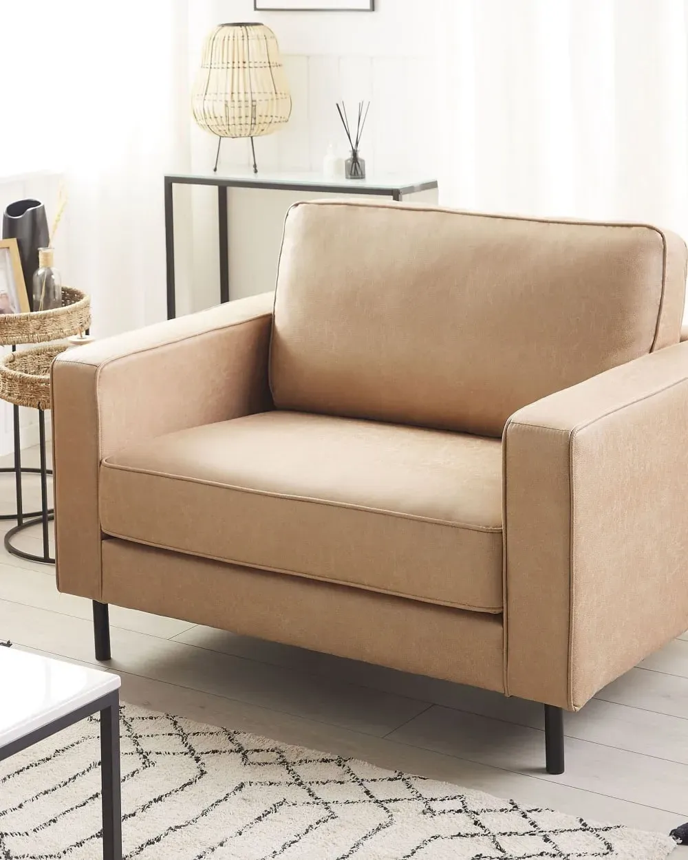 Illustration numéro 2 du produit Fauteuil cuir pu beige