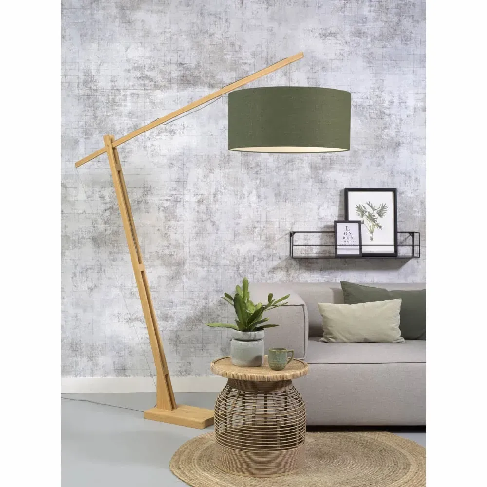Illustration numéro 2 du produit Lampadaire en bambou abat-jour en lin H207cm