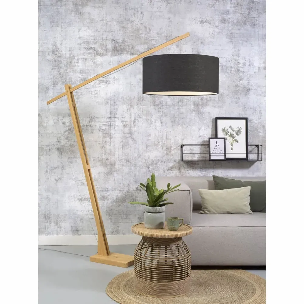 Illustration numéro 2 du produit Lampadaire en bambou abat-jour en lin H207cm