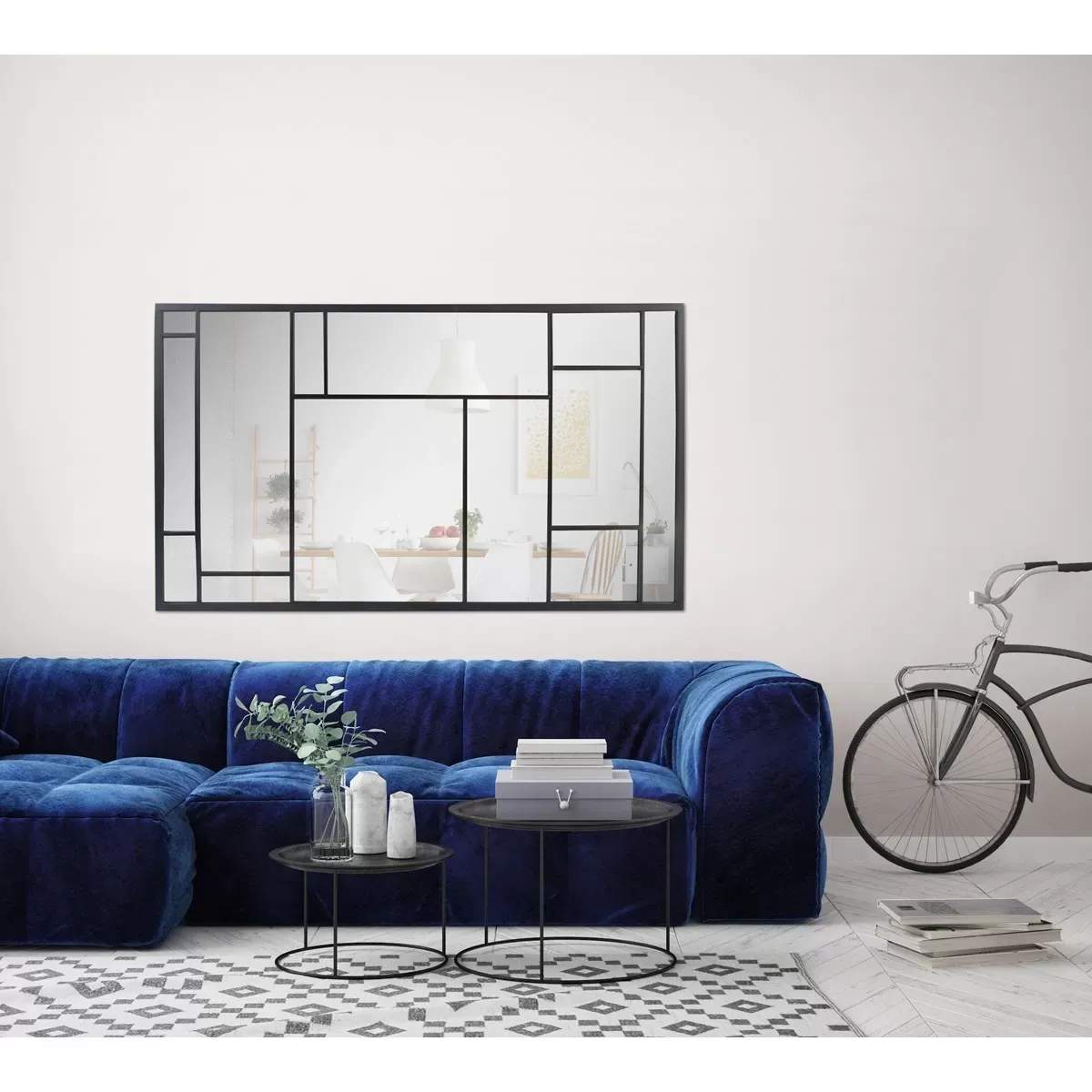 Illustration numéro 2 du produit Grand miroir artiste noir 80x140cm