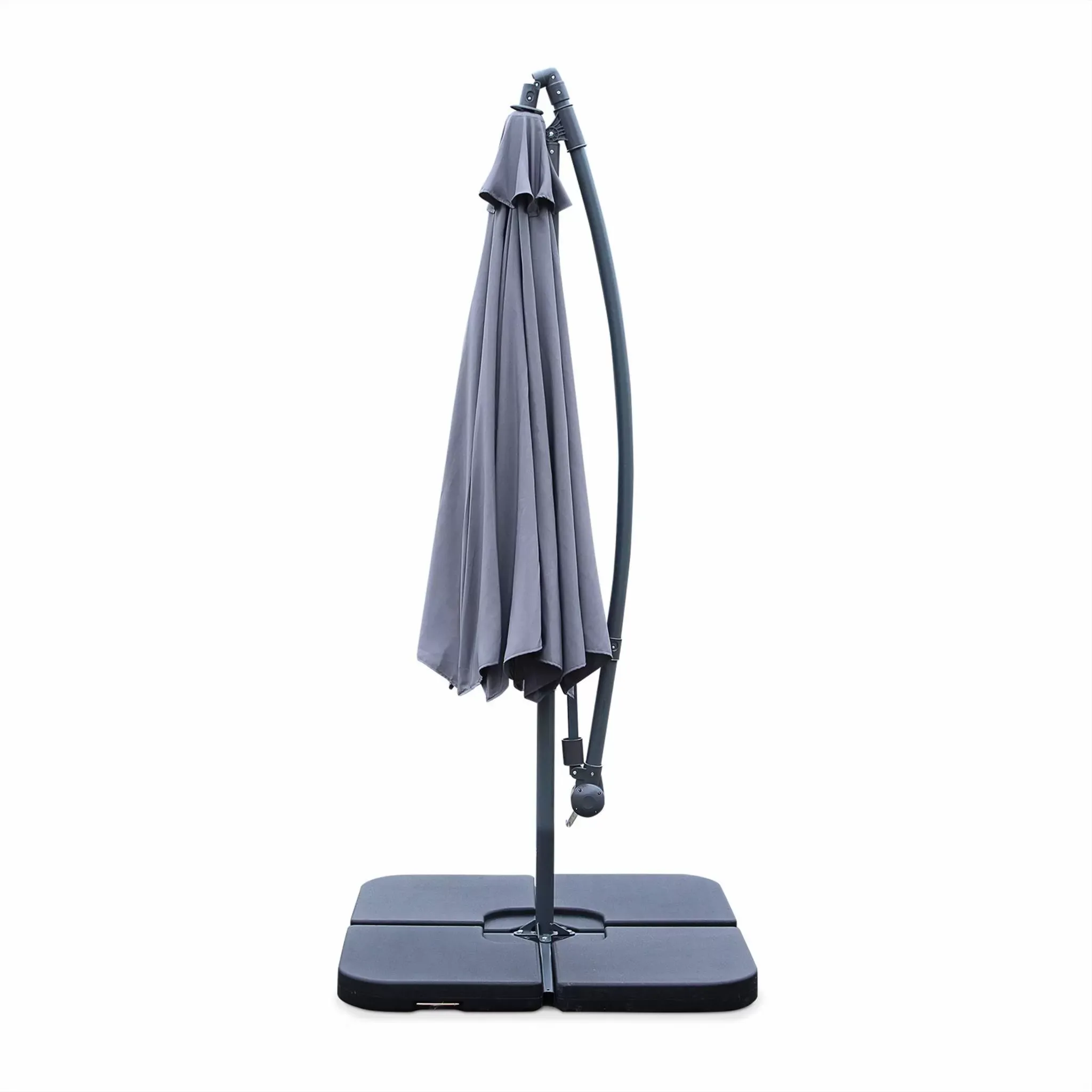 Illustration numéro 2 du produit Parasol déporté rond 300cm excentré gris