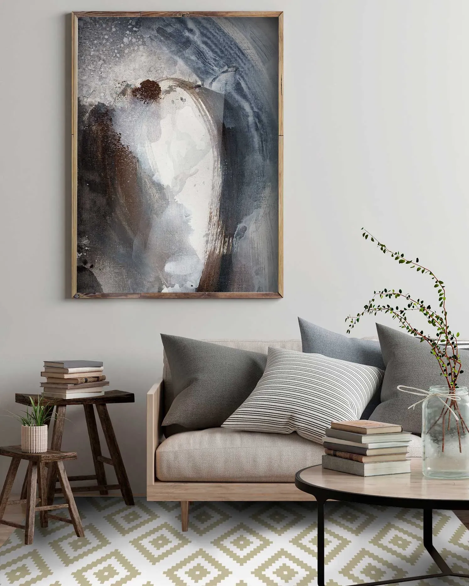 Illustration numéro 2 du produit Tapis vinyle carrés vert pastel 40x80cm