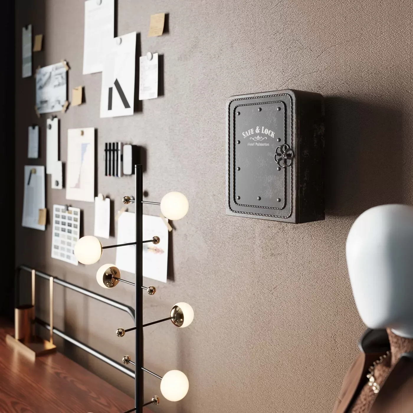 Illustration numéro 2 du produit Armoire à clés 4 crochets en acier