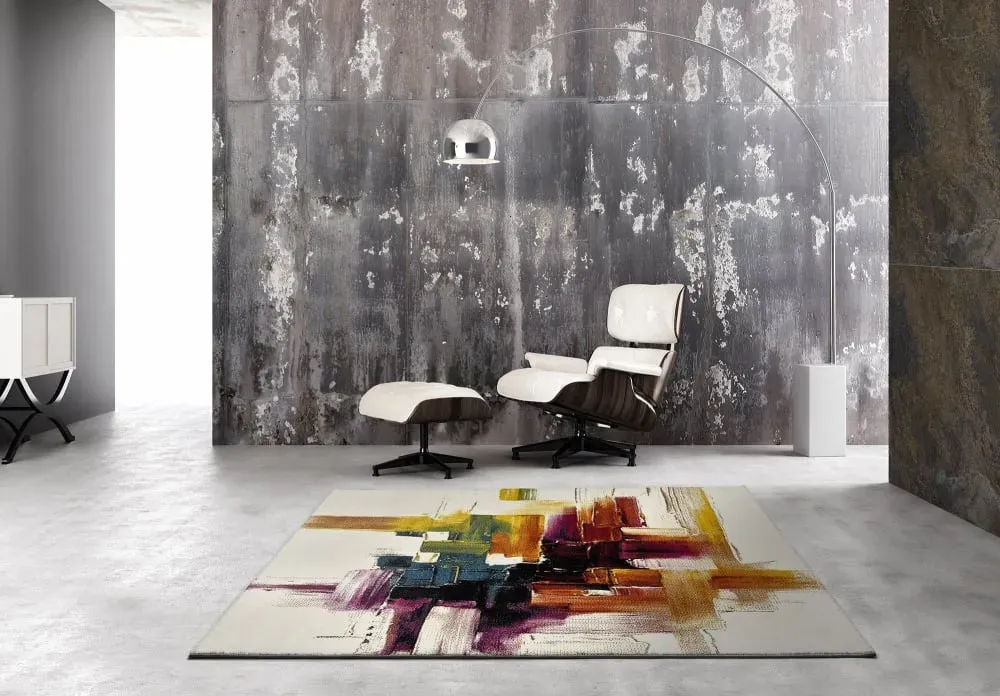 Illustration numéro 2 du produit Tapis descente de lit blanc/multicolore 60x120 cm