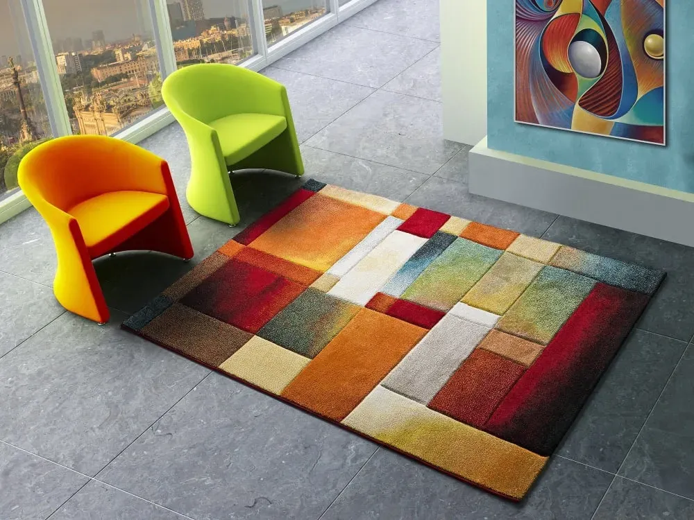 Illustration numéro 2 du produit Tapis géométrique multicolore 160x230 cm