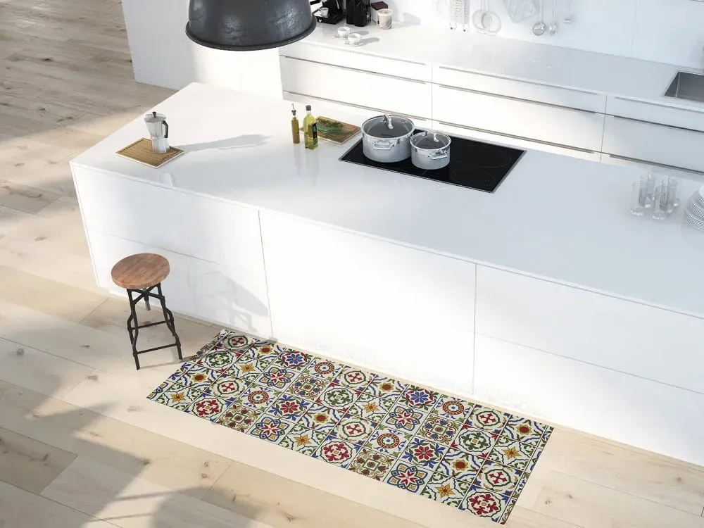 Illustration numéro 2 du produit Tapis de cuisine lavable bohème multicolore 52x100 cm