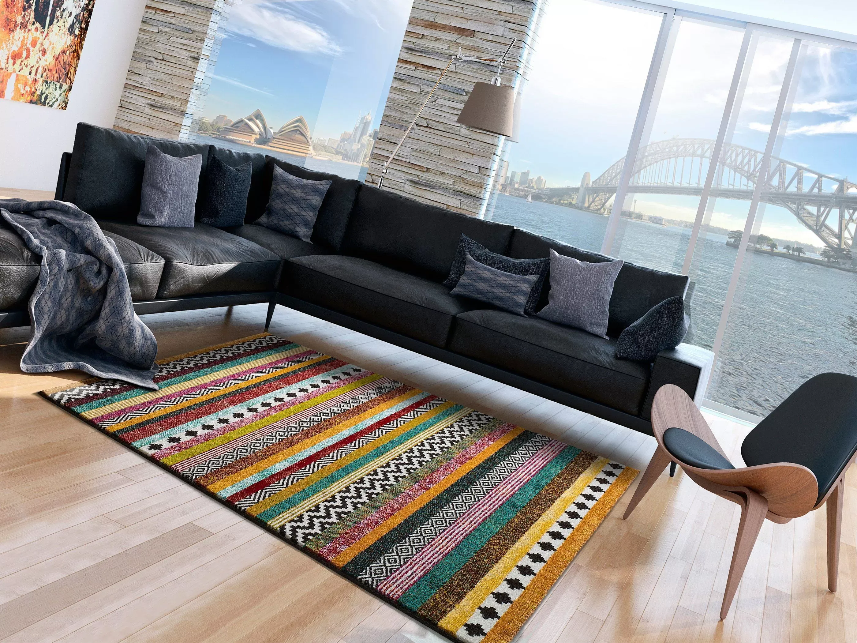 Illustration numéro 2 du produit Tapis ethnique multicolore 120x170 cm