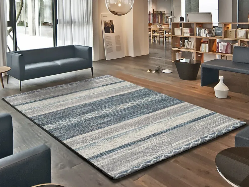 Illustration numéro 2 du produit Tapis moderne gris/bleu 80x150 cm