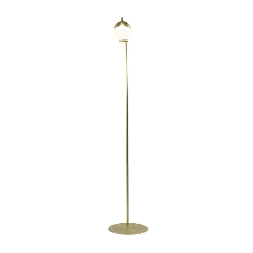 Illustration numéro 2 du produit Lampadaire élégant en laiton avec abat-jour en verre opale