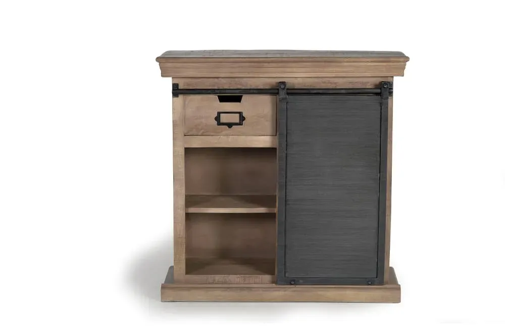 Illustration numéro 2 du produit Console en bois de manguier avec porte coulissante