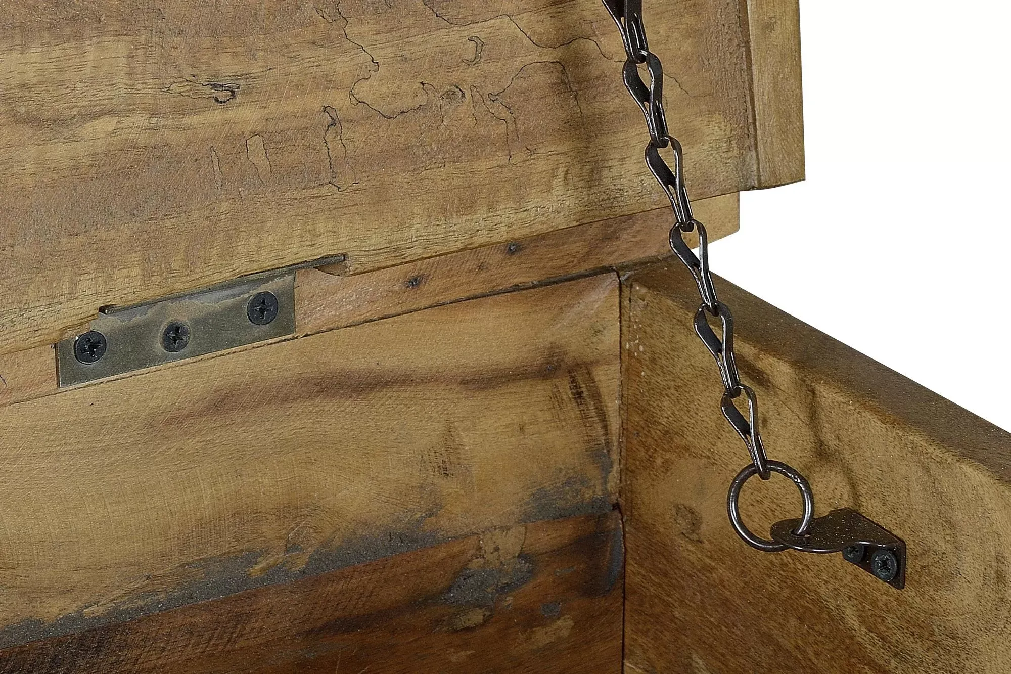 Illustration numéro 2 du produit Table basse en bois recyclé et roulettes métal multicolores