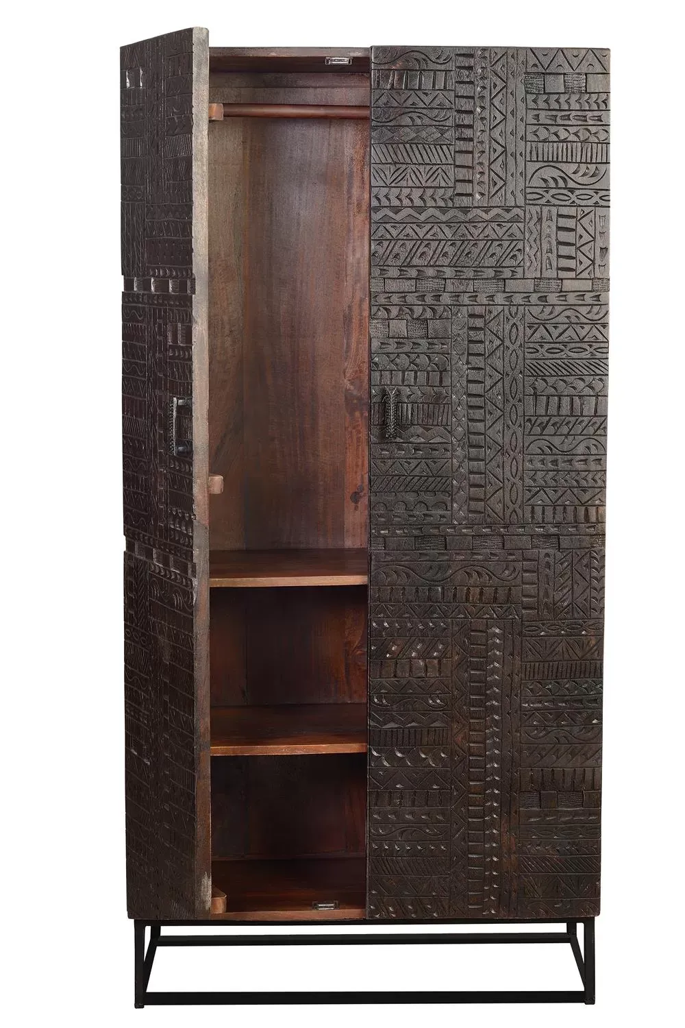 Illustration numéro 2 du produit Armoire en bois de manguier et pieds en métal