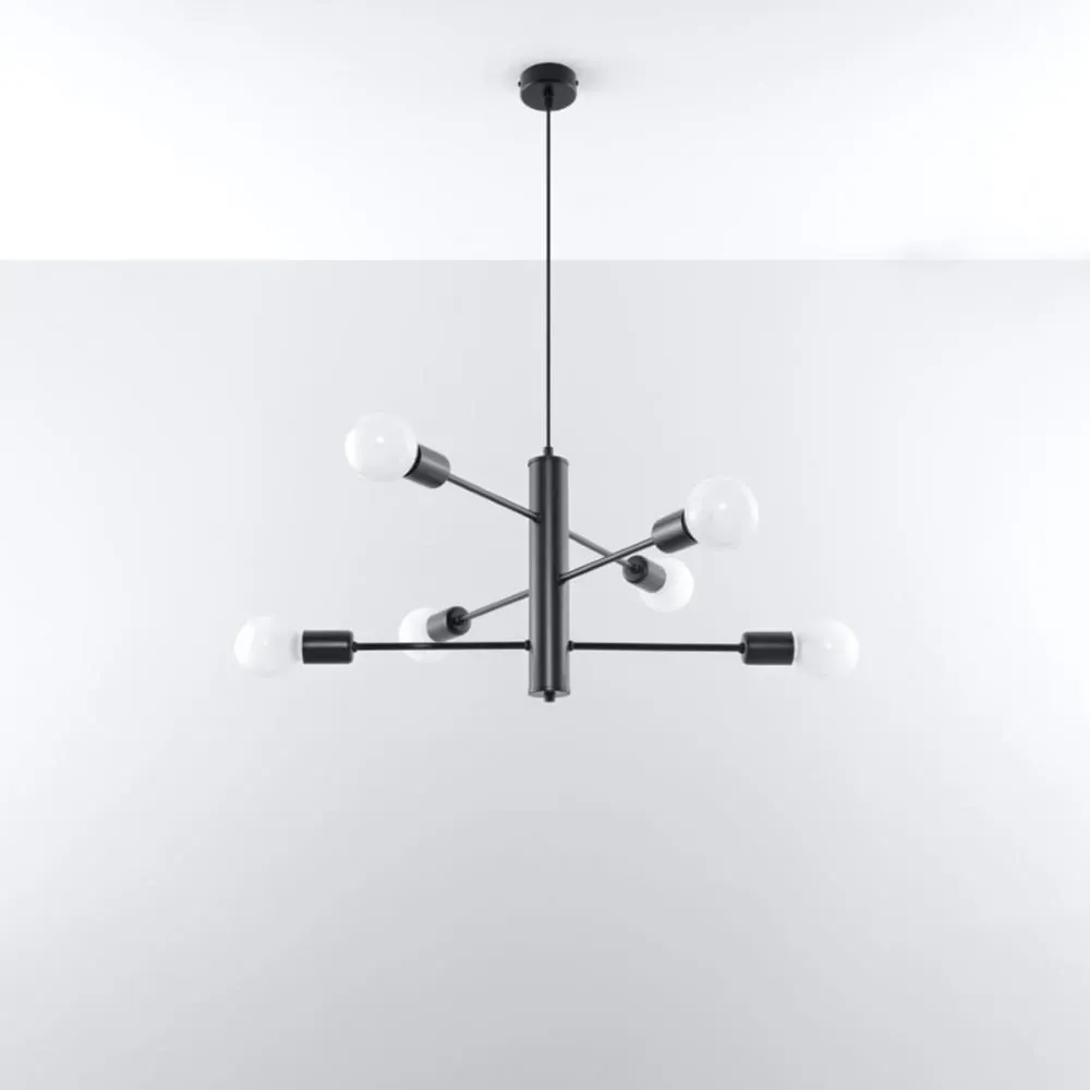 Illustration numéro 2 du produit Lustre acier noir H 85 cm