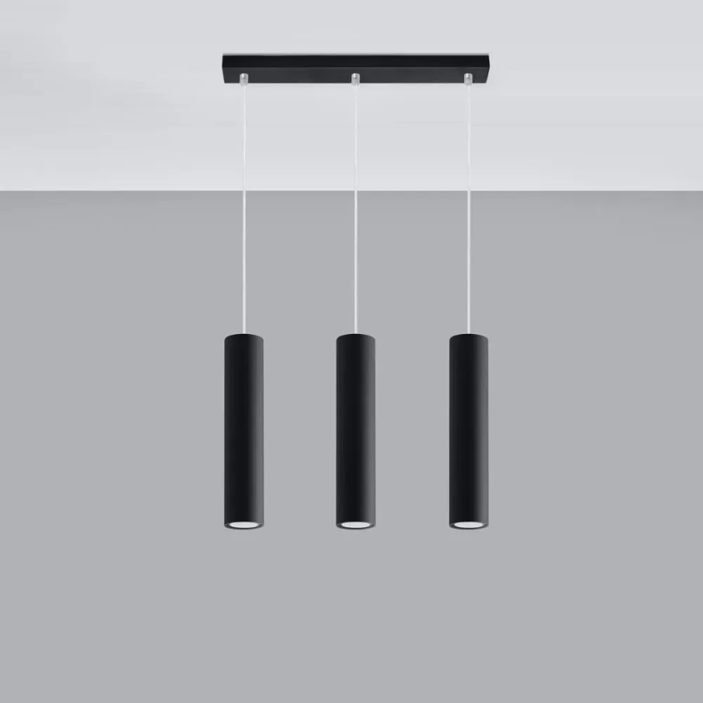 Illustration numéro 2 du produit Lampe suspendue acier noir H 90 cm