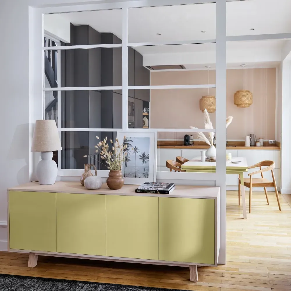 Illustration numéro 2 du produit Buffet 4 portes en frêne 180 cm, hauteur 94 cm