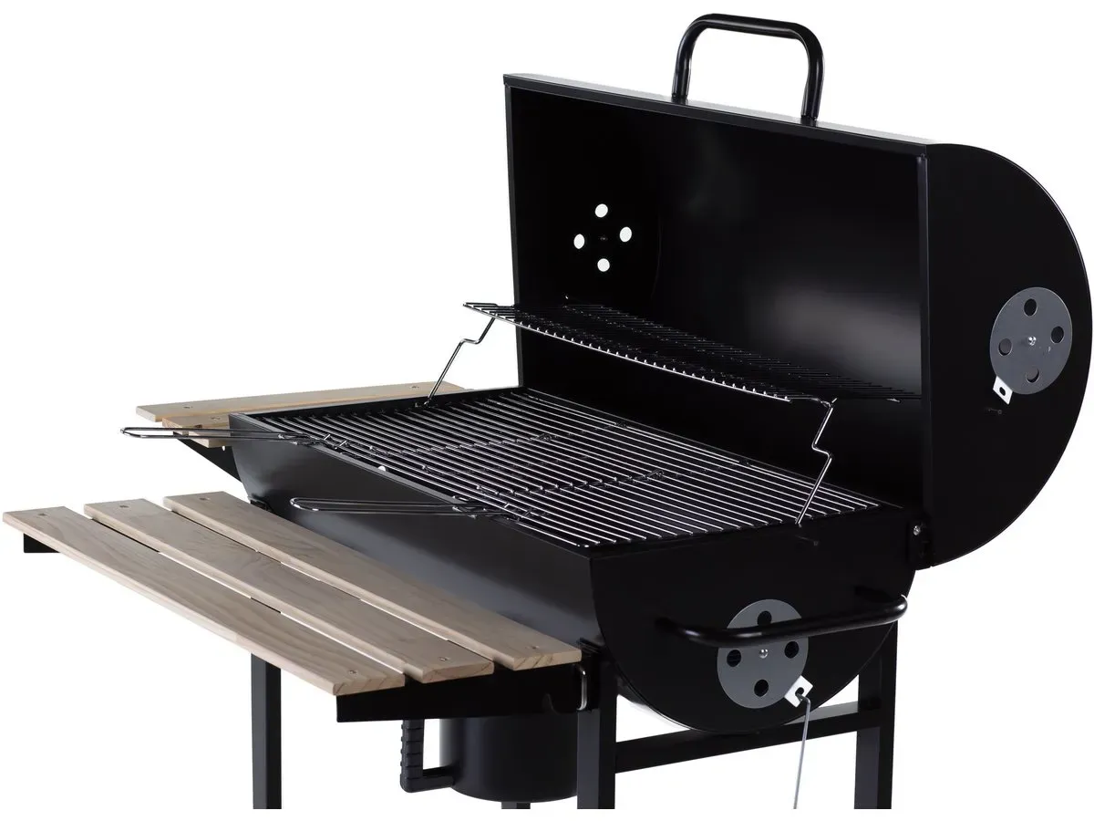 Illustration numéro 2 du produit Barbecue à charbon de bois en métal noir 95 x 63 x 105 cm