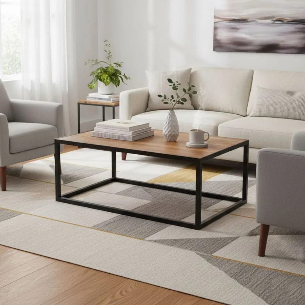 Illustration numéro 2 du produit Table basse en métal noir