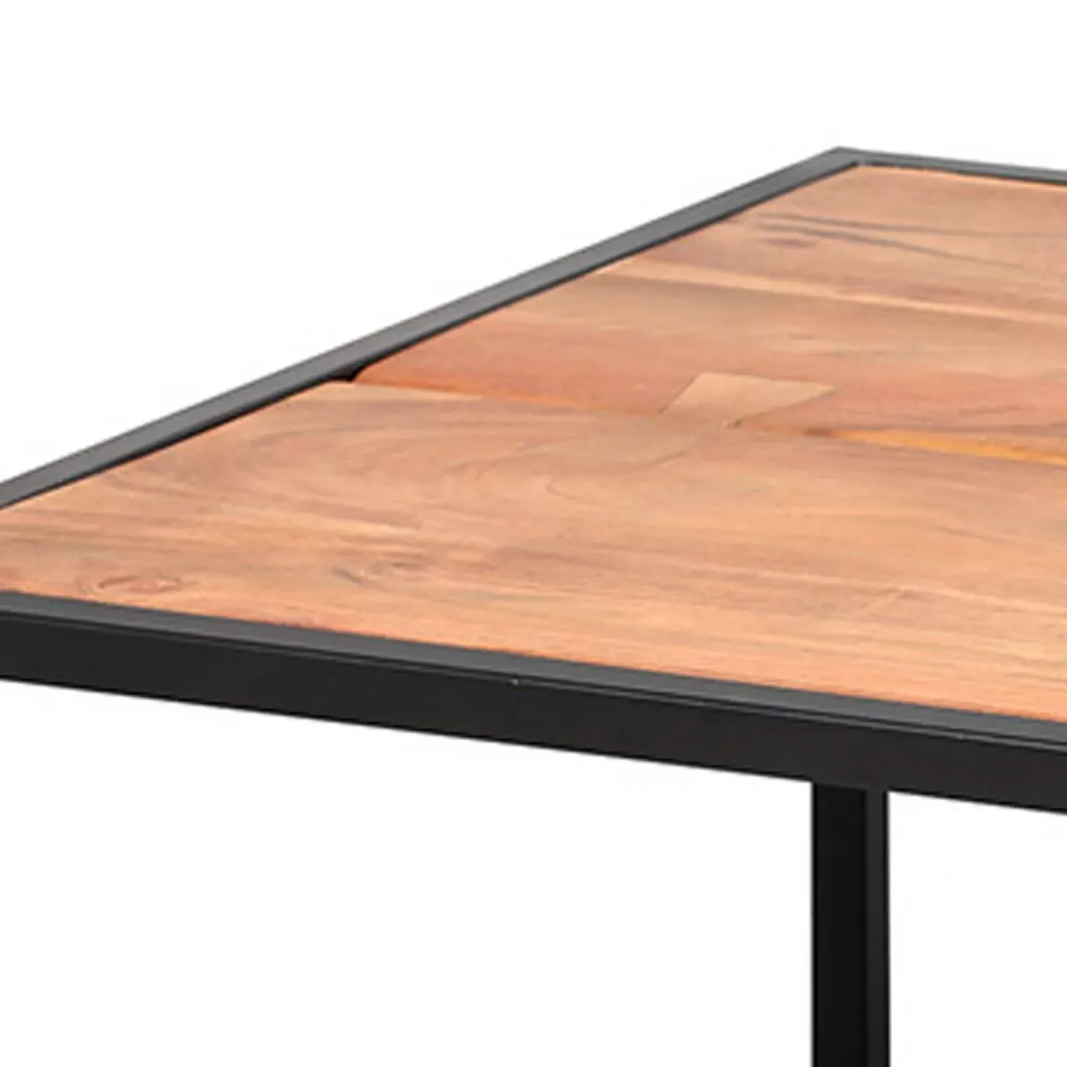 Illustration numéro 2 du produit Lot  de 2 tables basses gigognes métal et bois