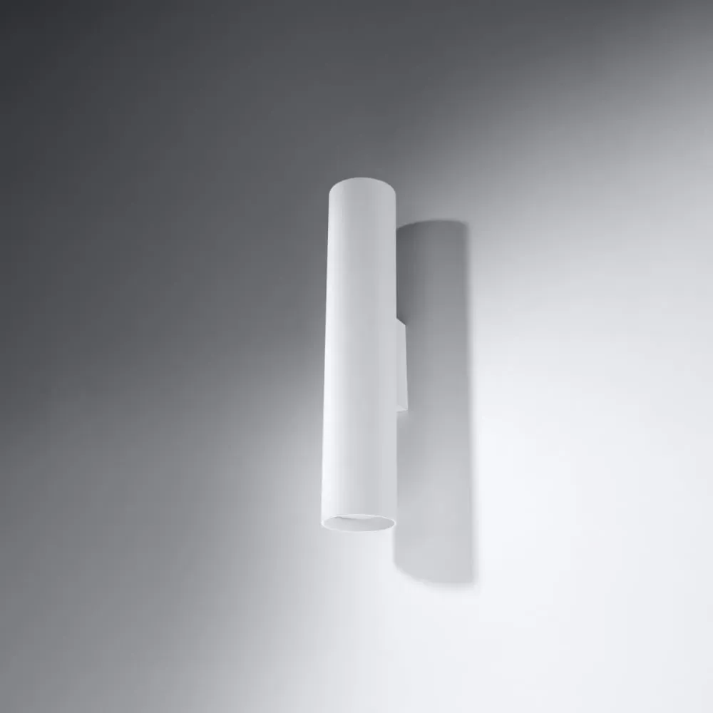Illustration numéro 2 du produit Applique tube en métal blanc H 30 cm