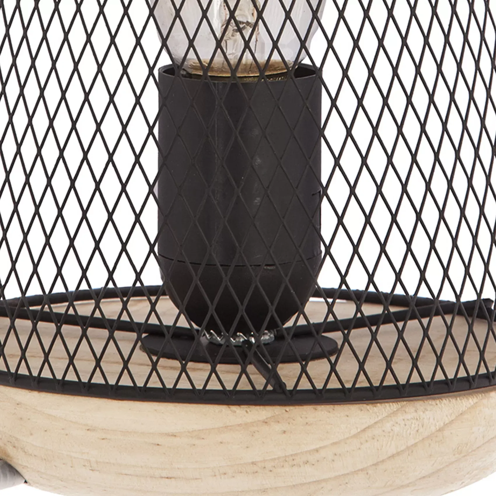 Illustration numéro 2 du produit Lampe en métal et bois noir