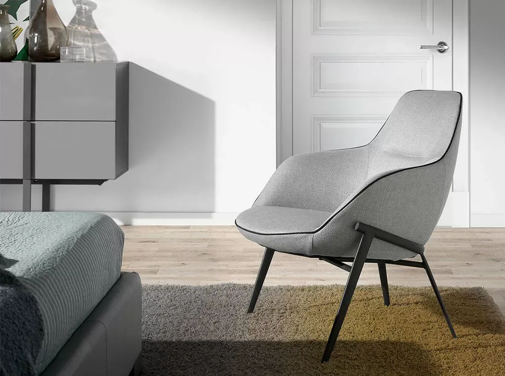 Illustration numéro 2 du produit Fauteuil Confident en tissu gris