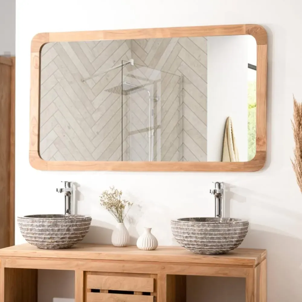 Illustration numéro 2 du produit Grand miroir teck 120 x 70