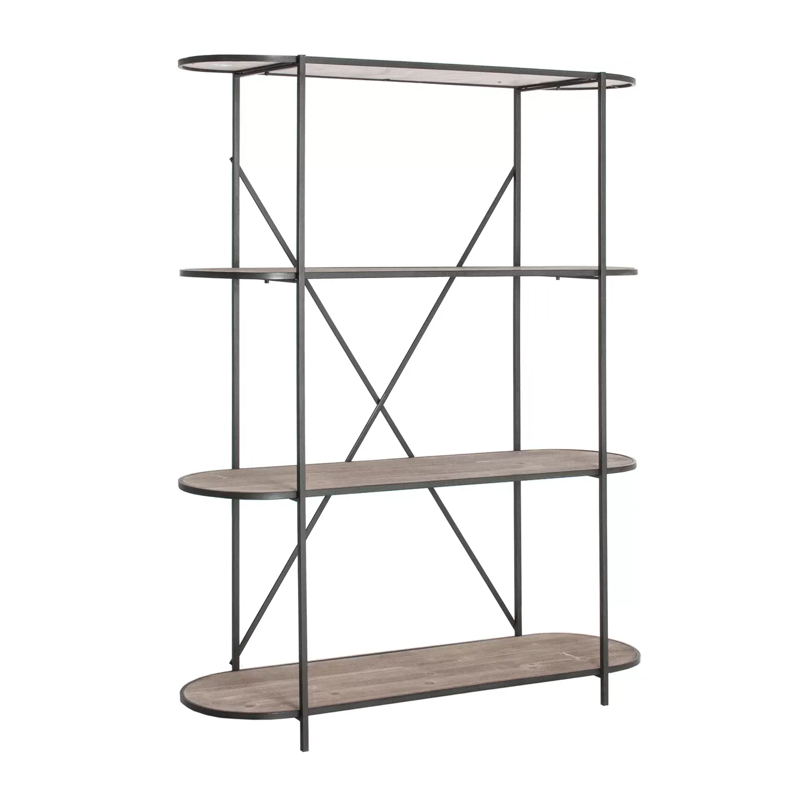 Illustration numéro 2 du produit Bibliothèque en fer marron 122x40x150 cm