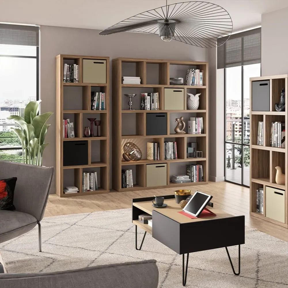 Illustration numéro 2 du produit Bibliothèque noyer H198