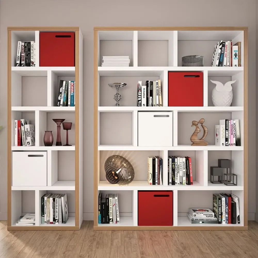 Illustration numéro 2 du produit Bibliothèque effet bois blanc laqué et multiplis