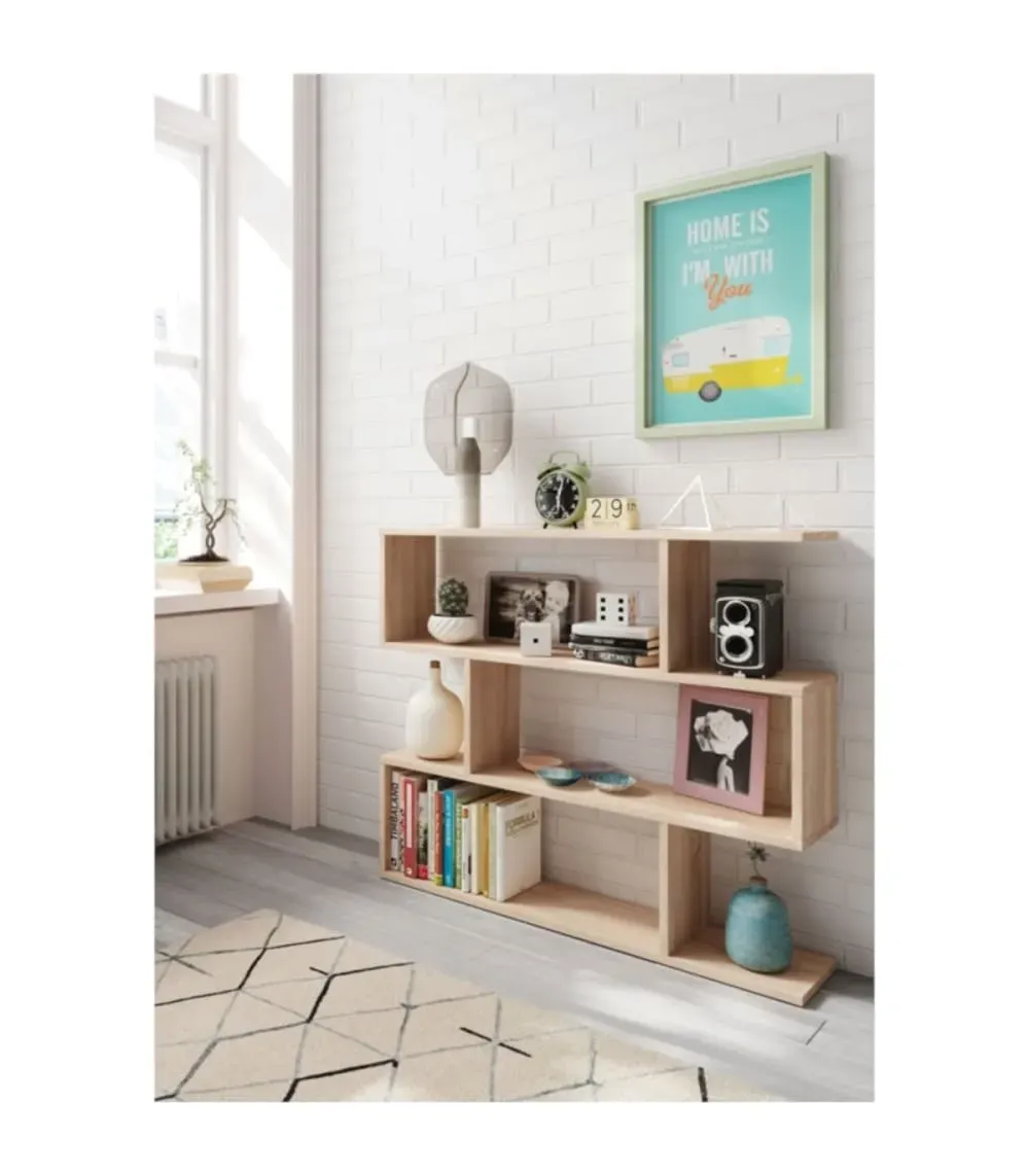 Illustration numéro 2 du produit Étagère basse de 3 niveaux L110 x H97cm - Marron