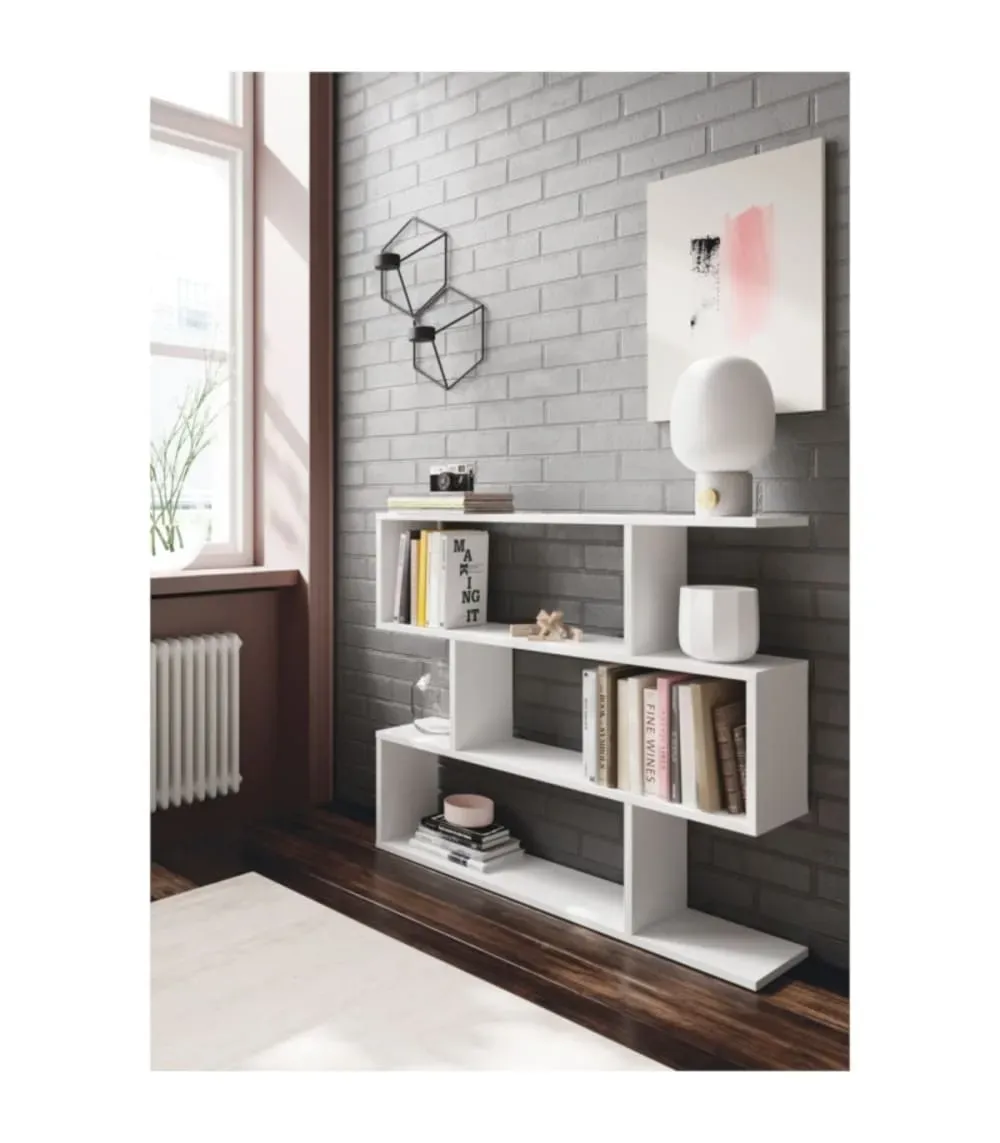 Illustration numéro 2 du produit Étagère basse de 3 niveaux L110 x H97cm - Blanc