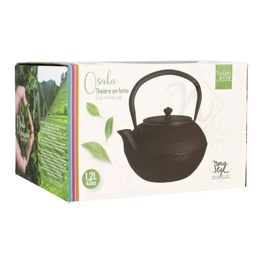 Illustration numéro 2 du produit Théière en fonte noire 1,2L