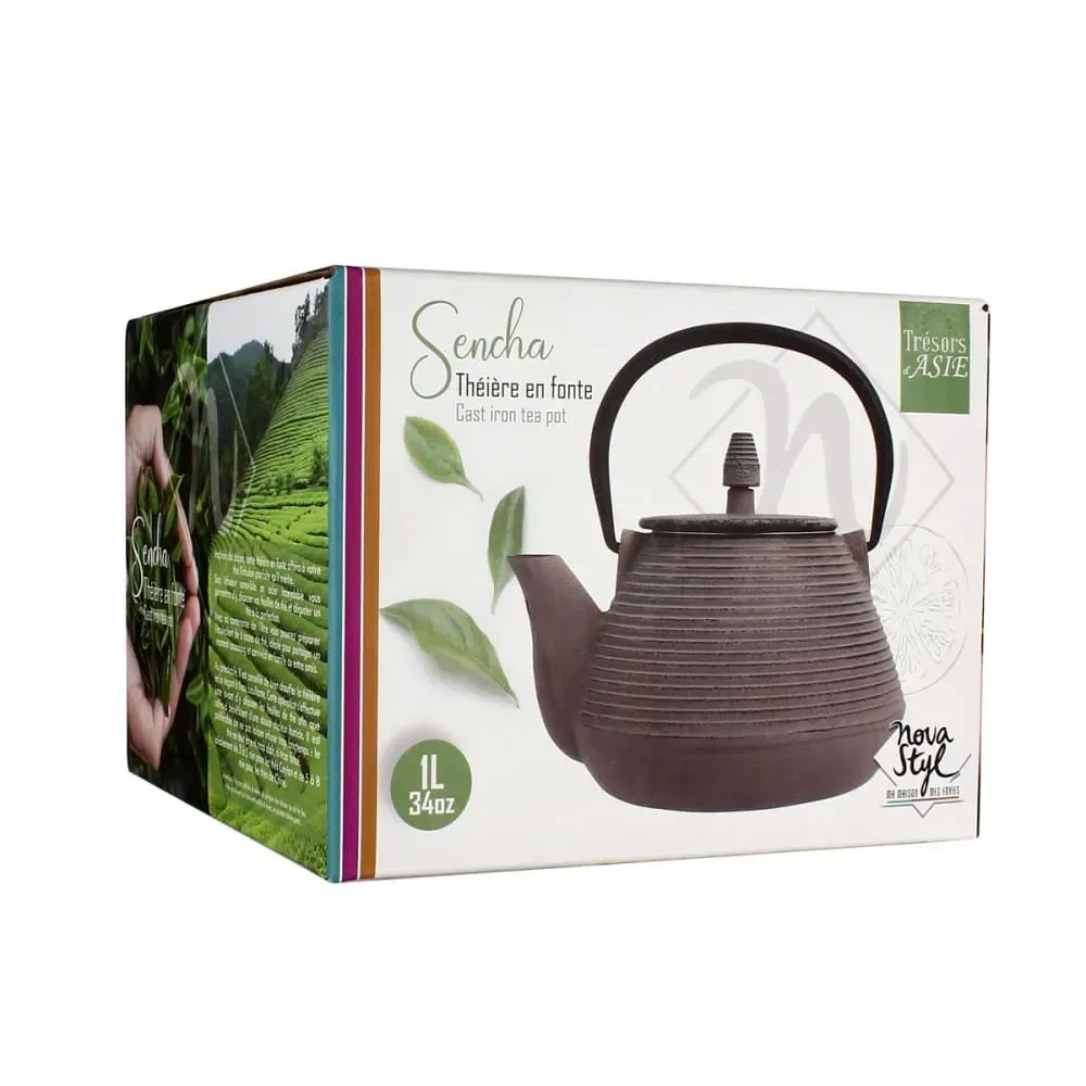 Illustration numéro 2 du produit Théière en fonte grise 1L